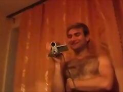 Man shooting nude students in the crazy group fuck