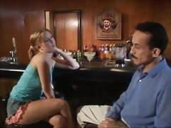 Redhead hottie banged on the bar