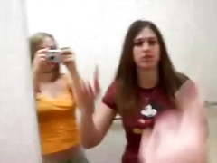 Just two teens girls having fun in a change room