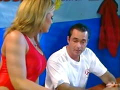 Busty lifeguard babe fucking in the office