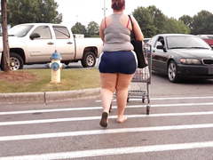 Chunky pawg wife snuck out in dem lil ass shorts again.