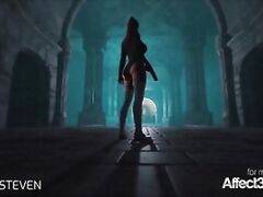 3d animation moster sex with a red head big tits babe