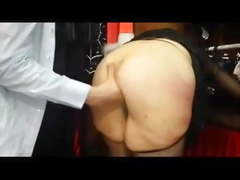 Chubby french MILF with a big ass fucked in a sex shop