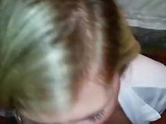 Milf in school uniform sucks and fucks