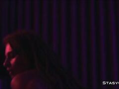 Dimly-lit Chick with Dress Strips & Spreads under UV